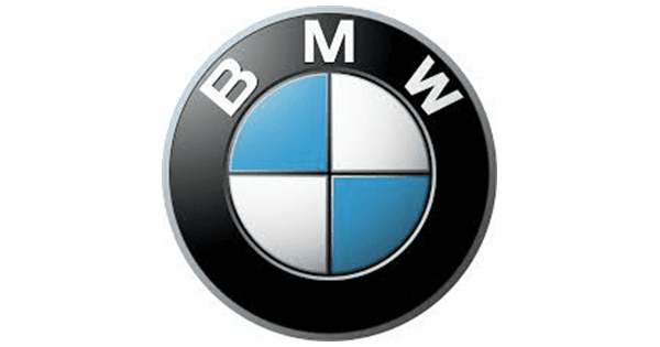 BMW-logo med svart-hvit ramme og blå-hvite felt.